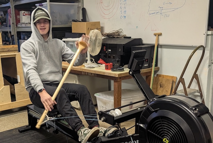 Ayden demonstrating how to use the ERG.